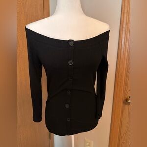 Culture Code Black Off-Shoulder Cardigan- NWT- Small